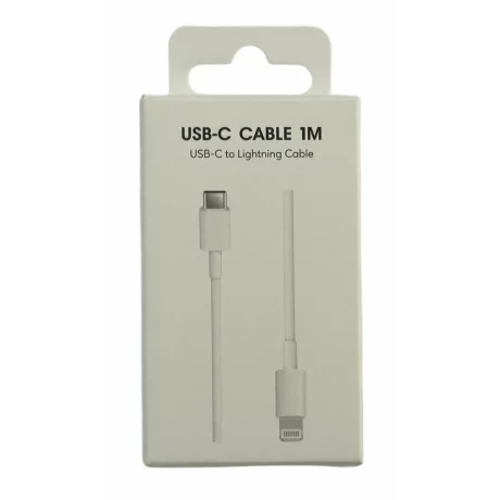 Cablu Date Si Incarcare USB Type-C To Lightning 1M Alb Retail Box (Compatibil)