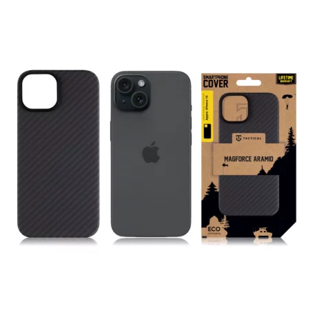 Husa iPhone 15 Tactical MagForce Aramid Negru