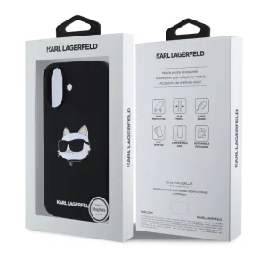 Husa iPhone 16 MagSafe Karl Lagerfeld Silicon Negru