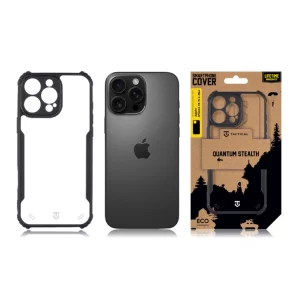 Husa iPhone 16 Pro Max Tactical Quantum Stealth Transparent/ Negru