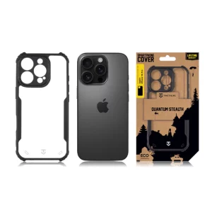 Husa iPhone 16 Pro Tactical Quantum Stealth Transparent/ Negru